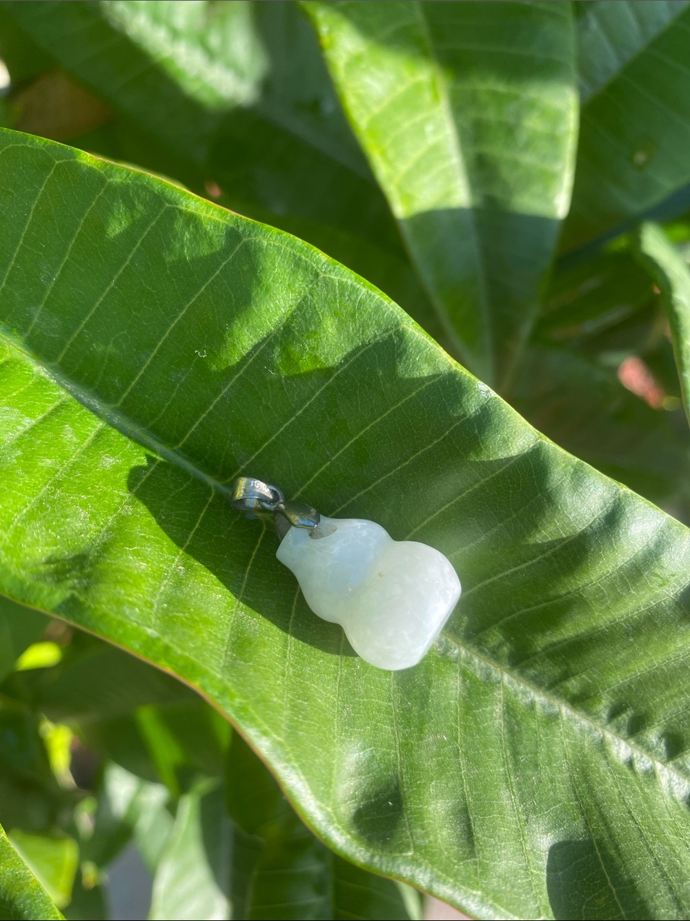 White Jade Gourd Pendant Necklace Charm